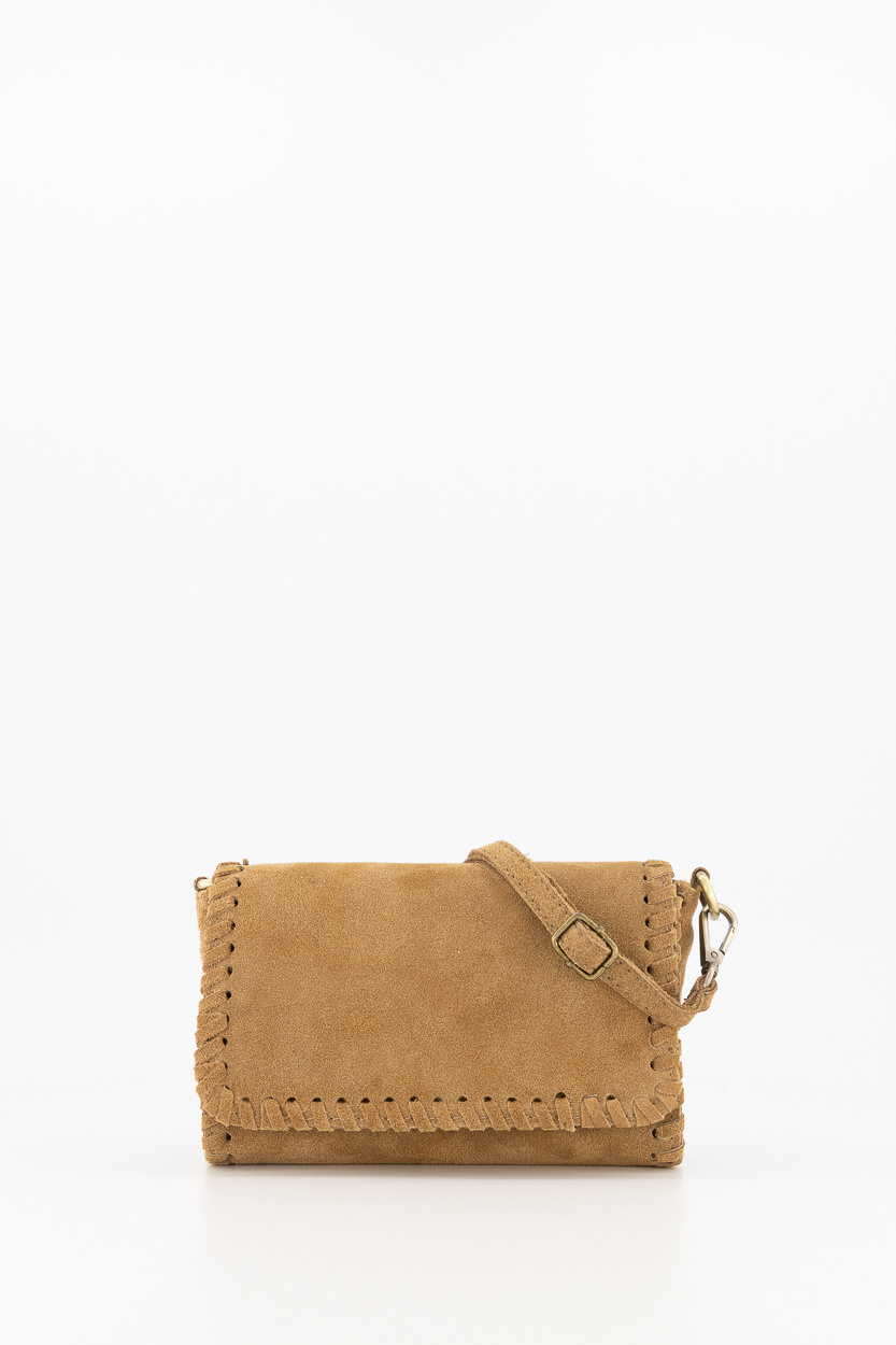 Romee - Suede - Crossbody tas - Taupe - SC09 - Bronskleurig
